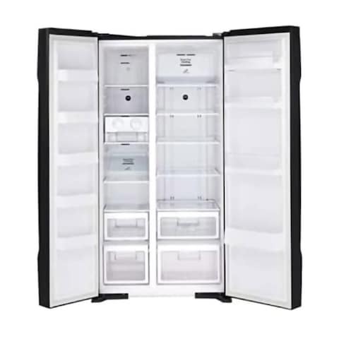 Hitachi 595L Net Capacity Side By Side 2 Door Inverter Series Refrigerator Glass Black- RS700PUK0GBK