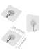 Generic 10-Piece Heavy Duty Self-Adhesive Hooks Clear/Silver 6X6cm