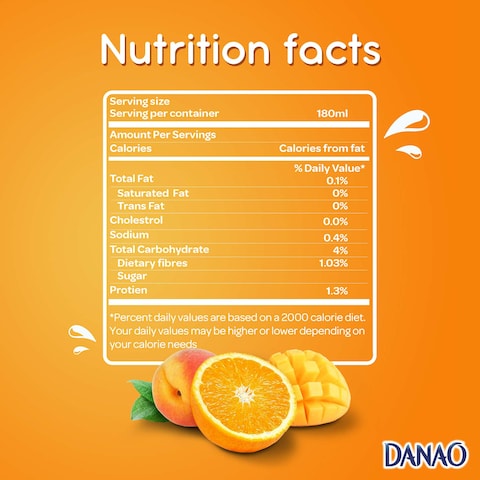 Danao 5 Vitamins Juice Drink With Milk 180ml Pack of 6