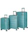 Senator Brand Hardside 3 Piece Set of 4 Wheel Spinner Luggage Trolley in Green Color A5125-3_GRN