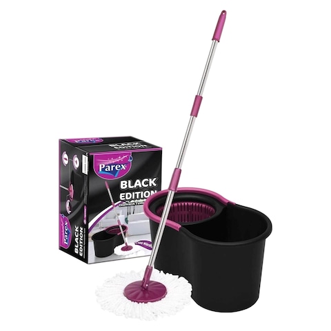 Parex  Black Spinning Mop 360 Degree - Black and Pink
