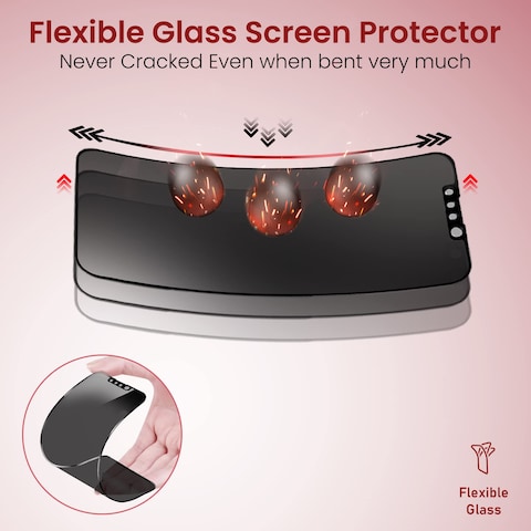 Moxedo Glass Screen Protector Compatible For iPhone 13 6.1 inch Privacy Matte Glass Screen Protector With Easy Installation Frame 2Pack
