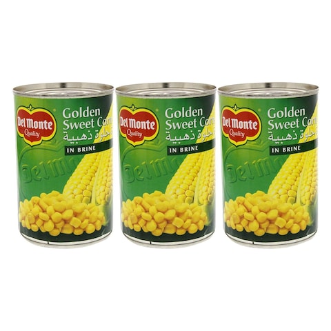 Buy Del Monte Golden Sweet Corn In Brine 410g Pack of 3 in UAE