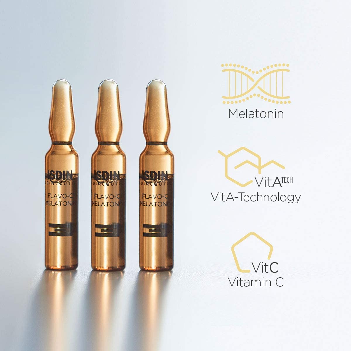 Isdin Isdinceutics Flavo-C Melatonin Night Repair Serum (10 Ampoules)   Stimulates The Antioxidant Defences Of The Skin