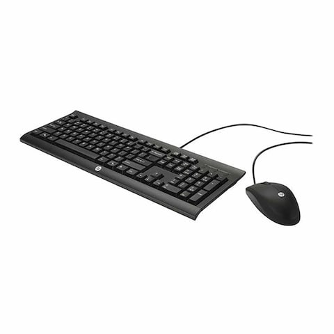 HP Wired Combo Keyboard with Mouse - Black - C2500-H3C53AA
