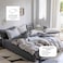 LUNA HOME Premium Korean Single size 4 Pieces Constructor Design with 2 Attractive Pillow Covers, Plain Dark Grey  Bedsheet and Plain Grey Duvet Cover  without filler.