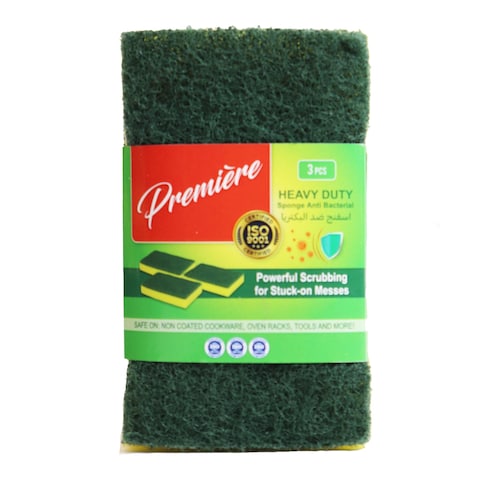 Premier Anti-Bacterial Sponge Grooved - 3 Pieces