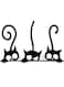 Outad Lovely Cute Three Big Eyes Cat Pattern Bedroom Wallpaper Sticker Black