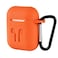 Generic Protective Silicone Airpods Case Shock Proof With Carabiner, Orange