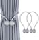NEXCURIO Magnetic Curtain Tiebacks, 2 Pack Window Tie Backs Holders Decorative Rope Holdbacks Classic Tiebacks Design, 16 Inch Long (Grey)