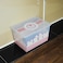 Royalford 50 L Space Saving Storage Box- Rf11272 Multi-Purpose Plastic Storage Container For Storage Essentials Perfect For Biscuits, Snacks Leak-Proof, Airtight, Elegant Design Pink And White