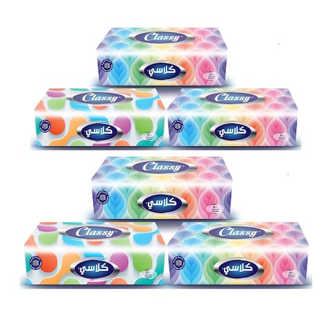 Classy Smart Facial Tissues - 500 Tissues - 6 Pieces