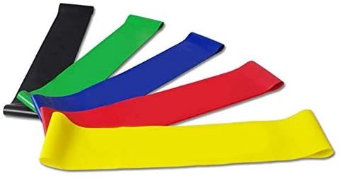 Generic 5 Color Body Building Yoga Stretch Bands Fitness Resistance Belt Fitness Rubber Band Elastic Exercise Straps