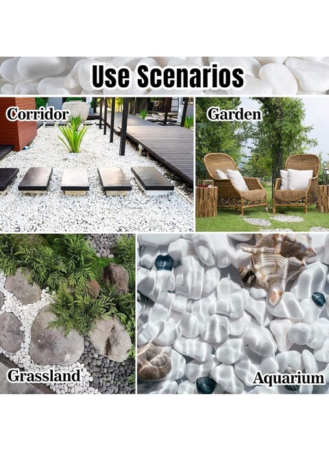 10-12mm Medium White Stones Polished Natural White Pebbles For Garden Landscaping Fish Tank Vase Filler Cactus Succulents Aquariums-20kg