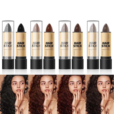 Mei Stylish Instant Gray Root Coverage Hair Color Touch-Up Stick: Disposable Hair Dye Stick, Black