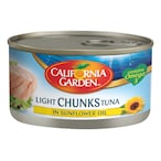 Buy California Garden Light Tuna Chunks In Sunflower Oil 185g in UAE