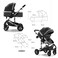 Aiwanto 3 in 1 Baby Stroller Luxury Pram Baby Stroller Lightweight Stroller Baby Push Chair Baby Carry Box Infant Stroller (Black)