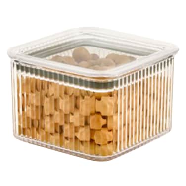 Dunya 32006 Line Square Food Storage Container 550ml Grey/Clear