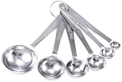 Generic 6Pcs Set Stainless Steel Collapsible Folding Measuring Cup And Spoon Set