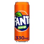 Buy Fanta Orange Carbonated Soft Drink Can 330ml in UAE