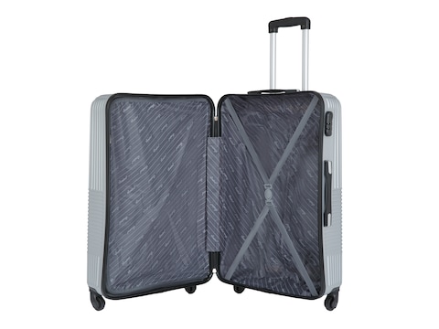 Senator Hard Case Medium Luggage Trolley Suitcase for Unisex ABS Lightweight Travel Bag with 4 Spinner Wheels KH110 Silver