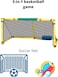 ULTIMAX 3-in-1 Basketball Game Indoor Outdoor Soccer and king shoot Sport Games Children Training Practice Toy Set