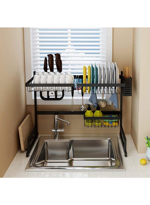 Generic Over The Sink Dish Drainer Drying Rack Black