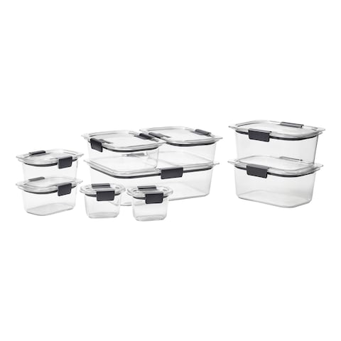 Rubbermaid Brilliance Food Storage Containers, 100% Leak-Proof Guaranteed (18-Piece Set).