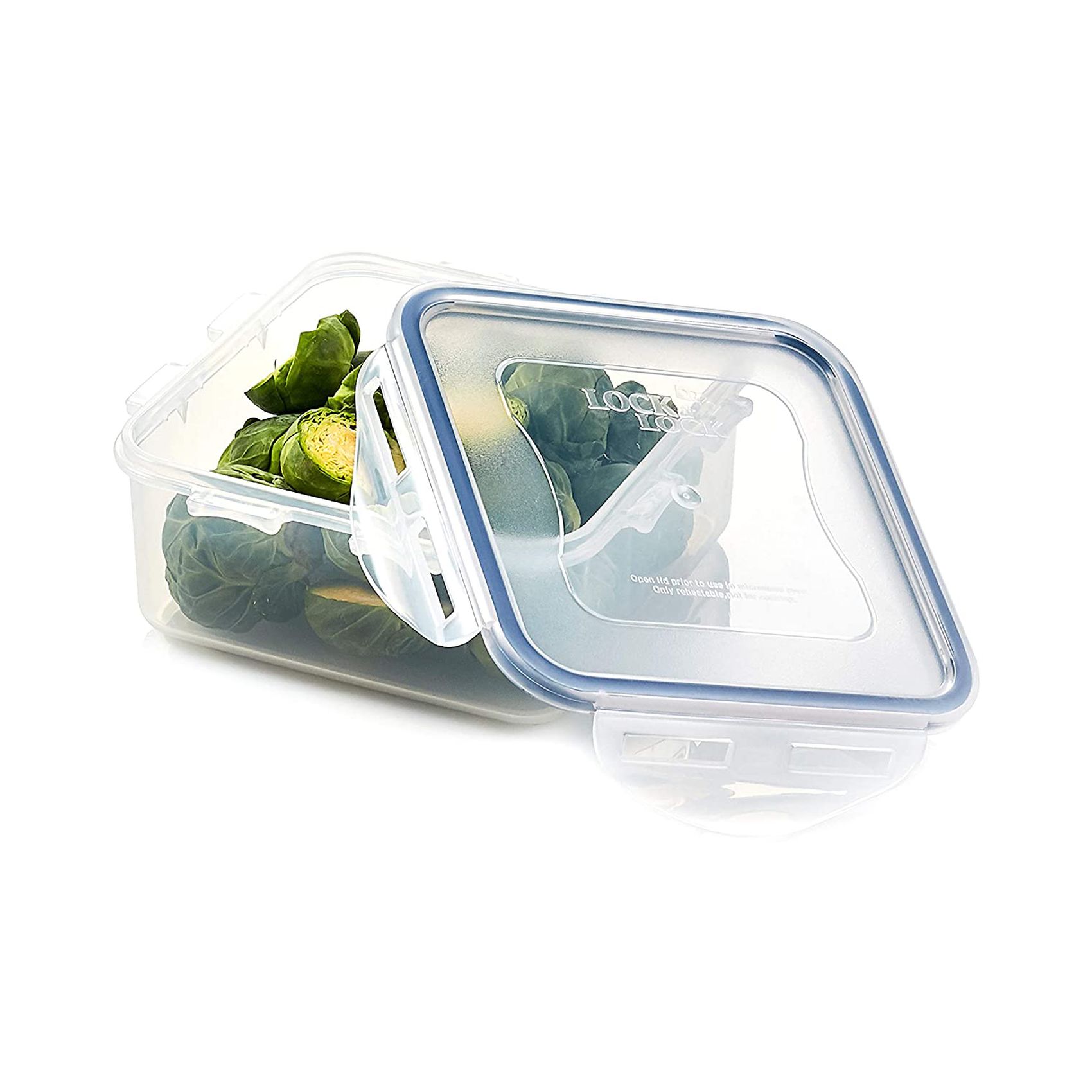 Lock &amp; Lock Classic Square Food Container Clear/Blue 600ml