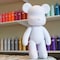 DIY CREATE YOUR OWN UNIQUE ACRYLIC FLUID POURING PAINT BEAR (9 inch - 23 cm) COMPLETE SET, colors: White, Light-Blue, Rose-Red. Arts and Crafts, Customize Handmade Creative Birthday Gift