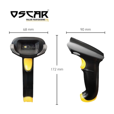 OSCAR UniBar II 1D QR 2D Barcode Scanner Reader  Automatic Area Imager  USB &amp; Virual COM  Wired With Stand  Scans QR Code from Mobile Phone  Android IOS MacOS Windows  Super Highspeed
