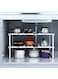 2-Tier Under Sink Kitchen Rack White 70x38x26cm