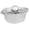 Hotpack Disposable Food Storage, Take away Aluminium Food Pot container With Hood Silver 21cm, 5 Pieces