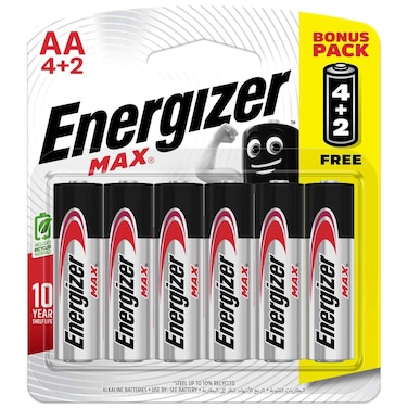 Energizer Max AA Alkaline Batteries  Pack of 6