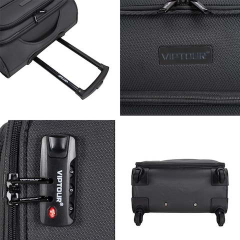 VIPTOUR Lightweight Single Piece Fabric Luggage 20 Inch Trolley Bag With 4 Spinner Wheels