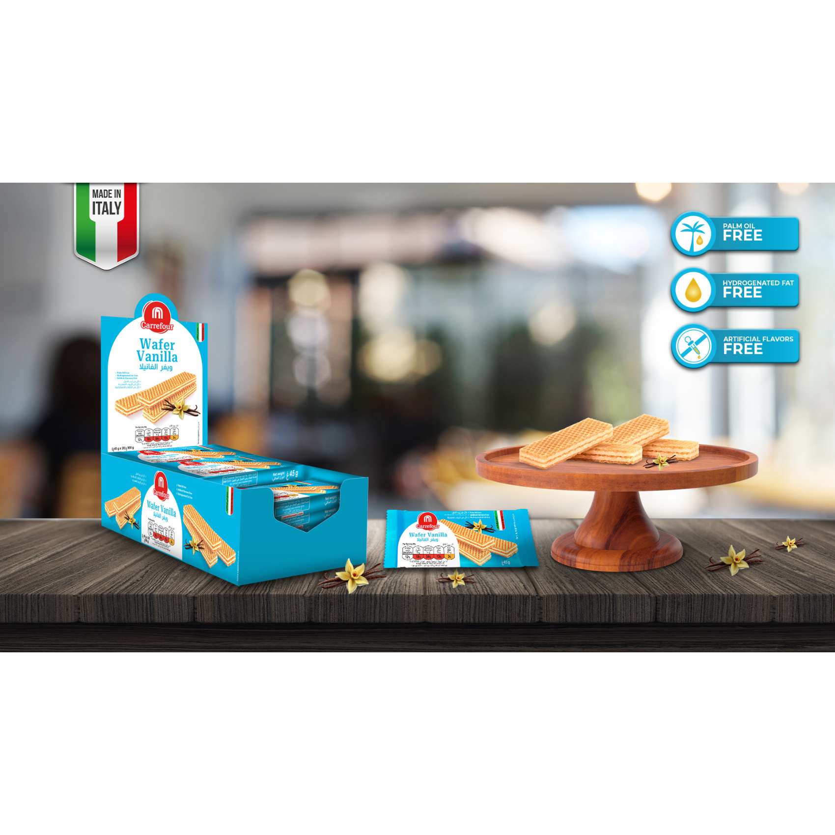 Carrefour Vanilla Cream Crispy Wafer 45g Pack of 20