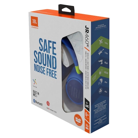 JBL JR460NC Wireless Over-Ear Noise Cancelling Kids Headphones Blue