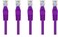 Cat6 Ethernet Patch Cable in Pack of 5 (Blue/White/Red/Green/Purple) 3 Feet (1M) 100% Copper Cable (Purple) with Free 10pcs White Cable Tie -DKURVE