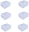 6 Pack Plastic Stackable Shoe Box Foldable Display Box Container(white)