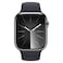 Apple Watch Series 9 LTE 41mm Graphite Stainless Steel Midnight Sport Band Medium/Large