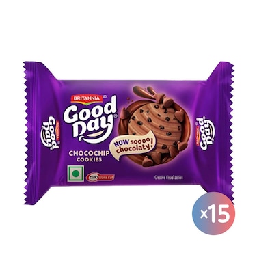 بريتانيا جود داي كوكيز بالشوكولاتة - 25 جم - 15 قطعة 