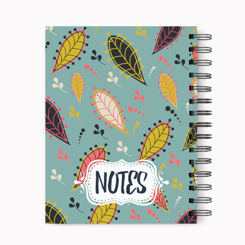 Loud Universe Hardcover Notebook Notes Floral Green Spiral Notebook with Premium High Quality Paper A5 Size