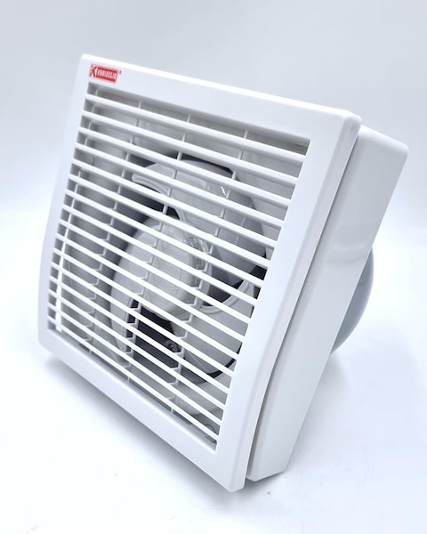 KHALEEGIA K-F8 8-Inch Square Ventilating Fan Auto Single Shutter Glass Block Window Panel
