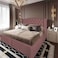 In House Al Dimashqi Linen Bed Frame - King - 200x200cm - Dark Pink