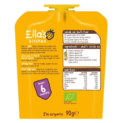 Ellas Kitchen The Yellow One Squished Smoothie Fruit Food Puree 90G