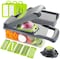 Womdee Vegetable Chopper Slicer Dicer - 12 -in -1 Onion Chopper Fruits Cutter Mandoline Slicer Food Chopper/Cutter with 7 Stainless Steel Blades, Adjustable Slicer &amp; Dicer with Storage Container