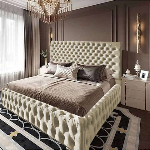 إن هاوس فالينسا هيكل سرير منجد بالمخمل - نفر - 200×100 سم - سكري