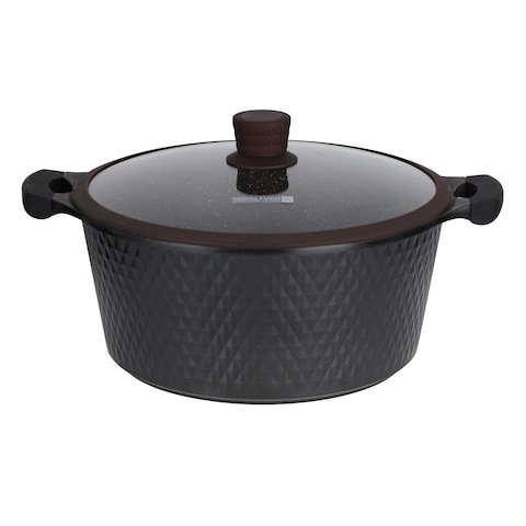 Royalford Die-Cast Cookware Set With Durable Granite Coating, Rf10336, 10 Pcs Cookware, Tempered Glass Lid, Heavy-Duty Bakelite Handles, Compatible With Multiple Hob