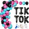 Party Time 129 Pieces Balloon Garland Arch Kit for Tik Tok Party Decorations Supplies - Blue, Black and Rose Red Latex Balloons Letter Balloons for Kids Birthday Party Tiktok Theme Birthday Party