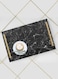 Lowha Decorative Acrylic Serving Tray With Gold Metal Handles And Scratch Marble Design 20x30 cm